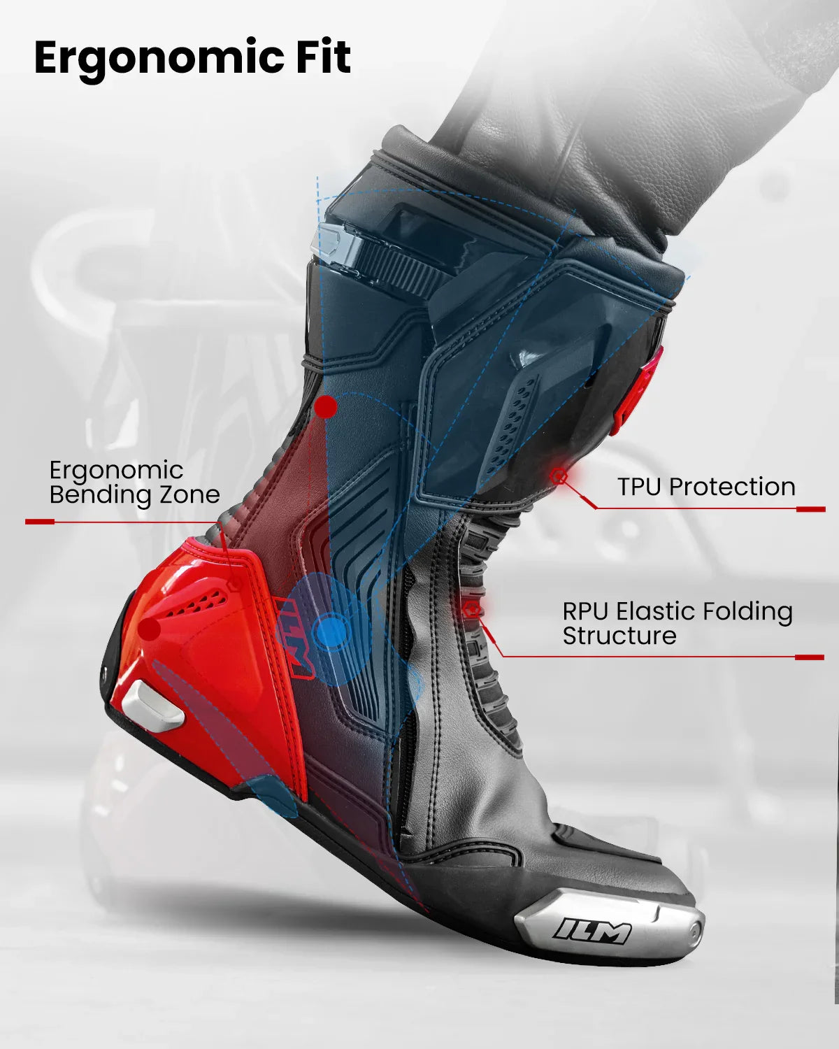 ILM Motorcycle Racing Boots Ventilated Anti Slip Protective Gear