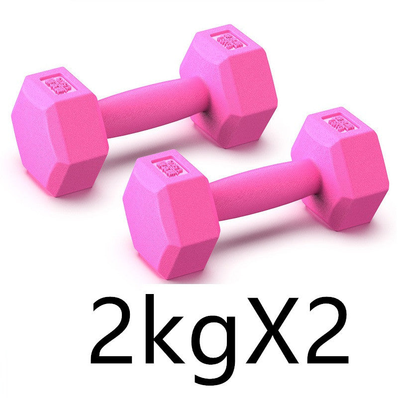 Rubberized Dumbbells for Home Arm Muscle Strength Training Workout Equipment