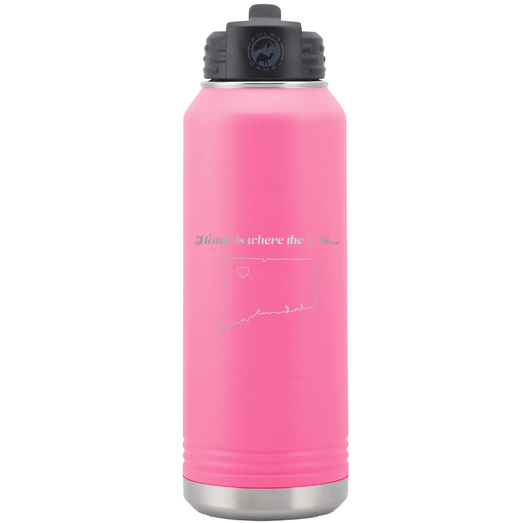 Connecticut Heart 32 oz Water Bottle | Pink