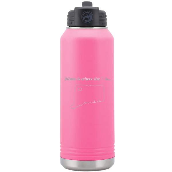 Connecticut Heart 32 oz Water Bottle | Pink