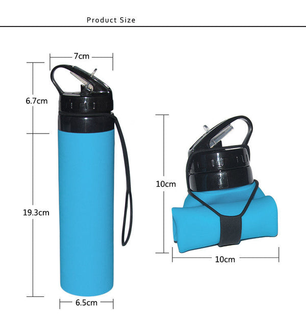 Foldable Silicone Sports Water Bottle Outdoor Riding Cup
