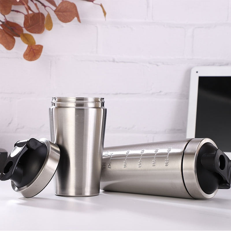Stainless Steel Protein Shaker Bottle Sports Cup Lid