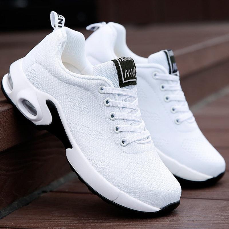Women Athletic Platform Sneakers Breathable Height Increasing Running Shoes