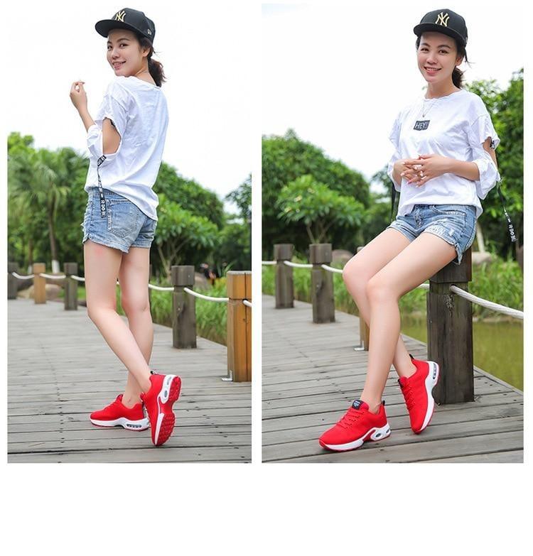 Women Athletic Platform Sneakers Breathable Height Increasing Running Shoes