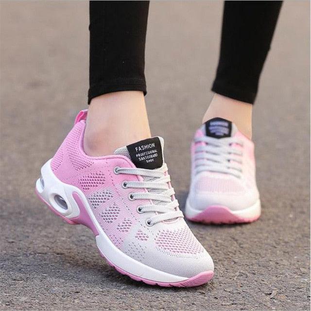 Women Athletic Platform Sneakers Breathable Height Increasing Running Shoes