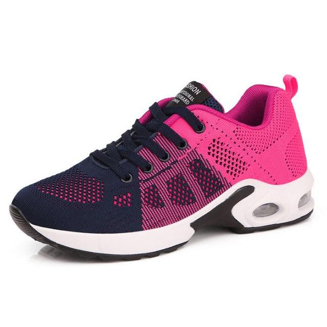 Women Athletic Platform Sneakers Breathable Height Increasing Running Shoes