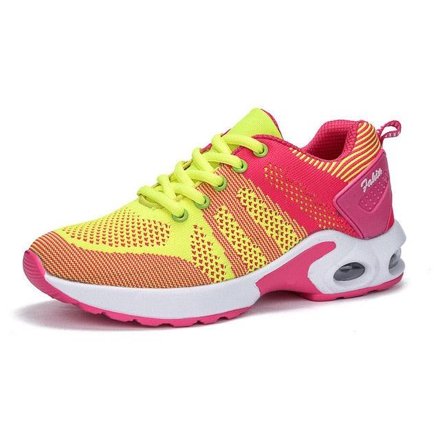 Women Athletic Platform Sneakers Breathable Height Increasing Running Shoes