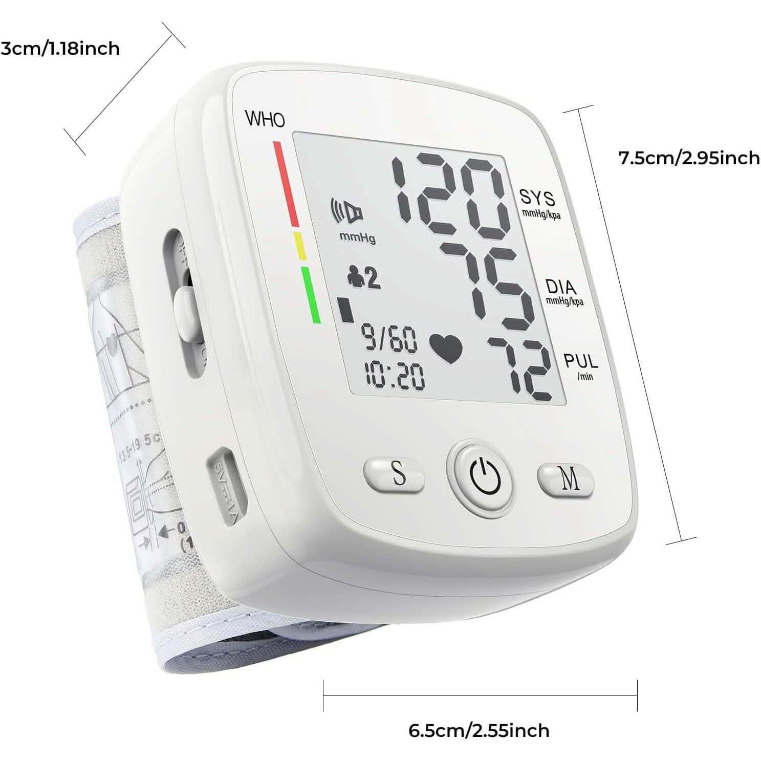Digital Wrist Blood Pressure Monitor Automatic Memory Voice