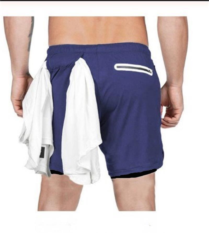 Men Camo 2-in-1 Quick Dry Running Gym Workout Shorts