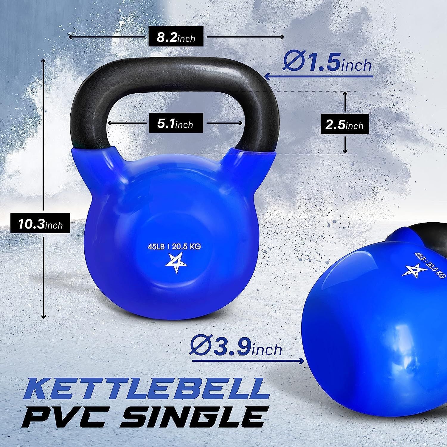 Vinyl Coated Cast Iron Kettlebell Strength Training Home Gym Equipment