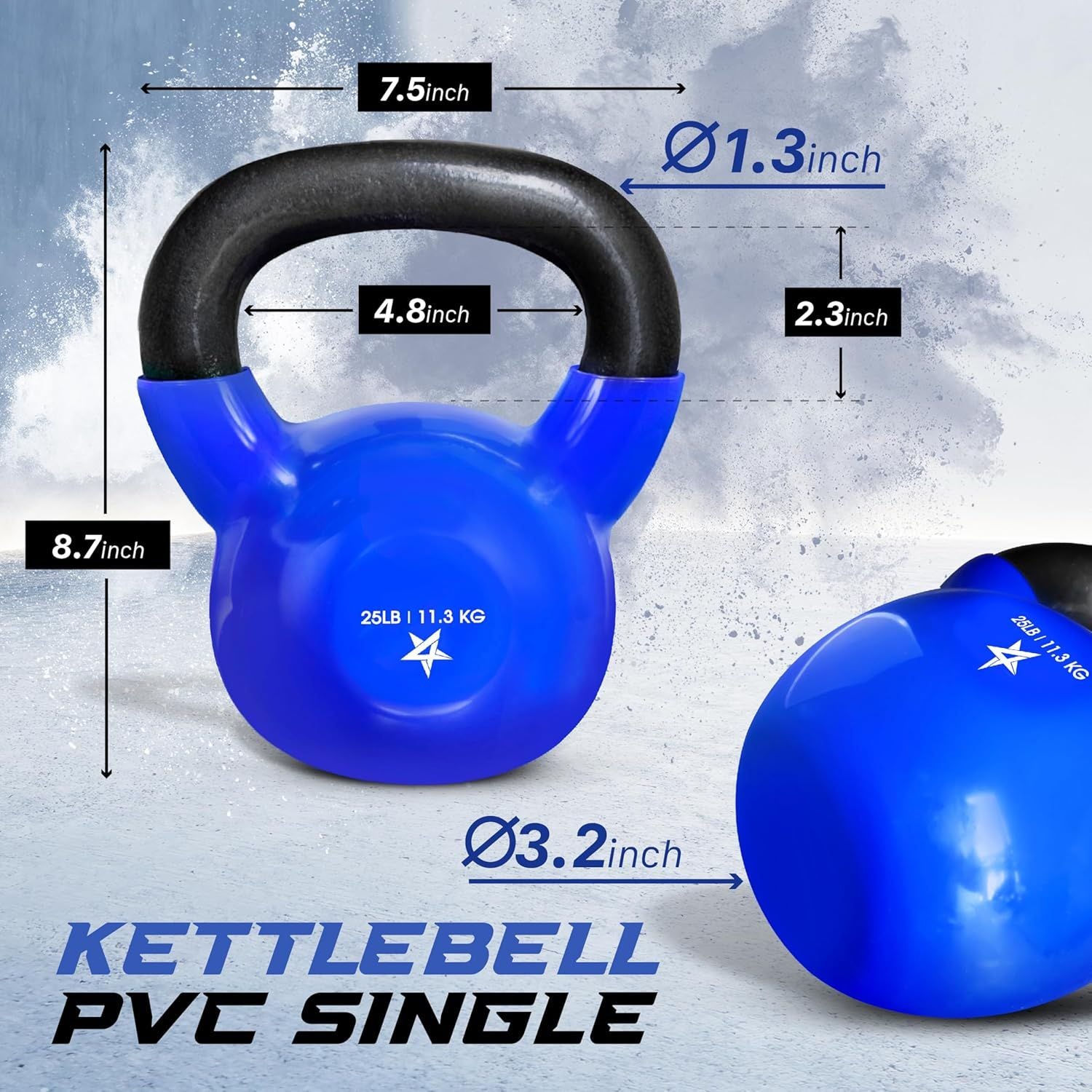 Vinyl Coated Cast Iron Kettlebell Strength Training Home Gym Equipment