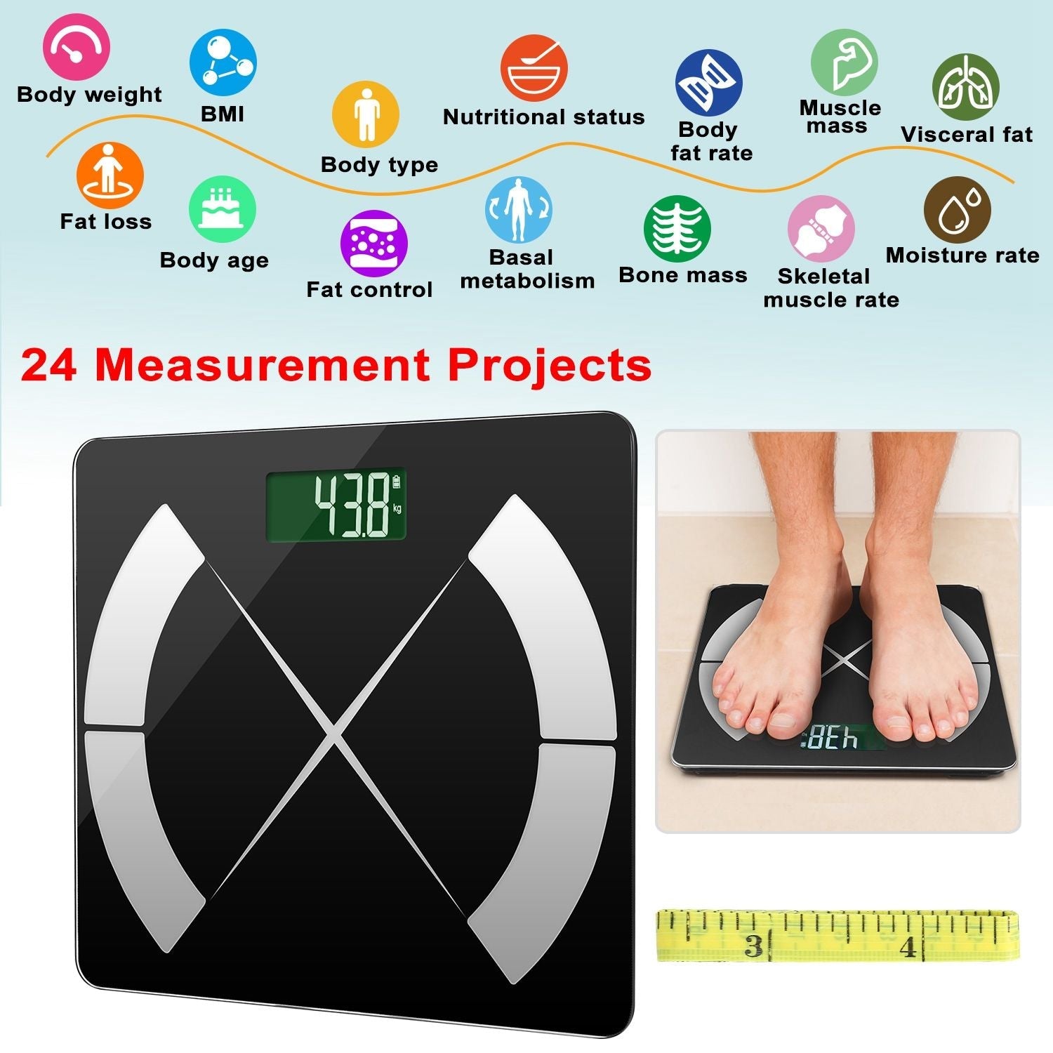 Smart Body Composition Scale Digital BMI Fat Analyzer