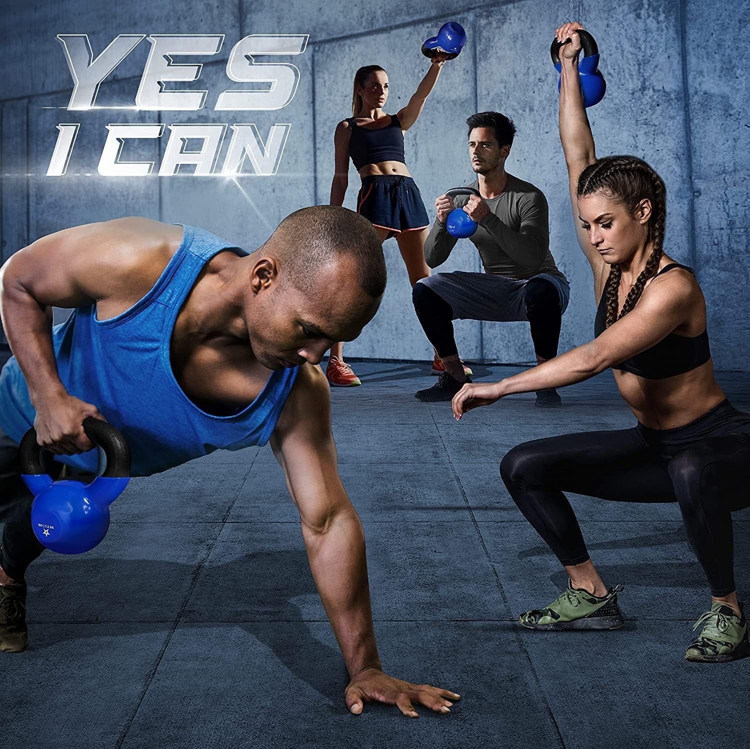 Vinyl Coated Cast Iron Kettlebell Strength Training Home Gym Equipment