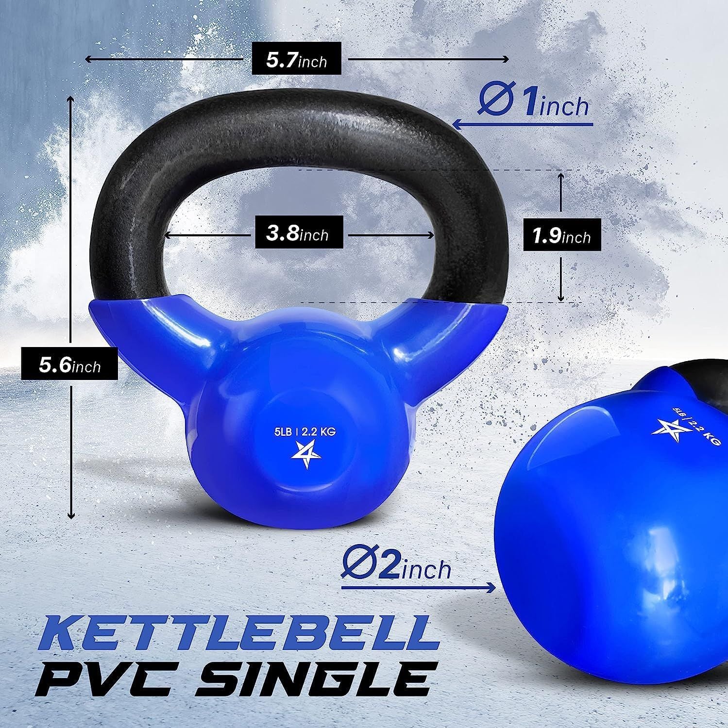 Vinyl Coated Cast Iron Kettlebell Strength Training Home Gym Equipment