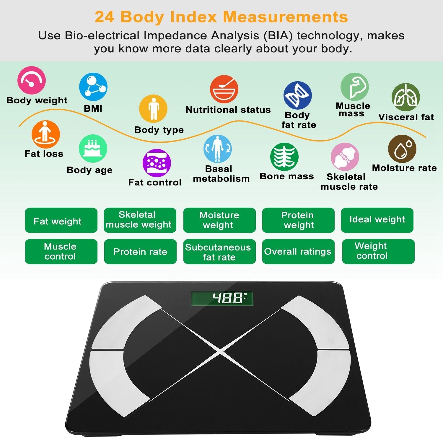 Smart Body Composition Scale Digital BMI Fat Analyzer