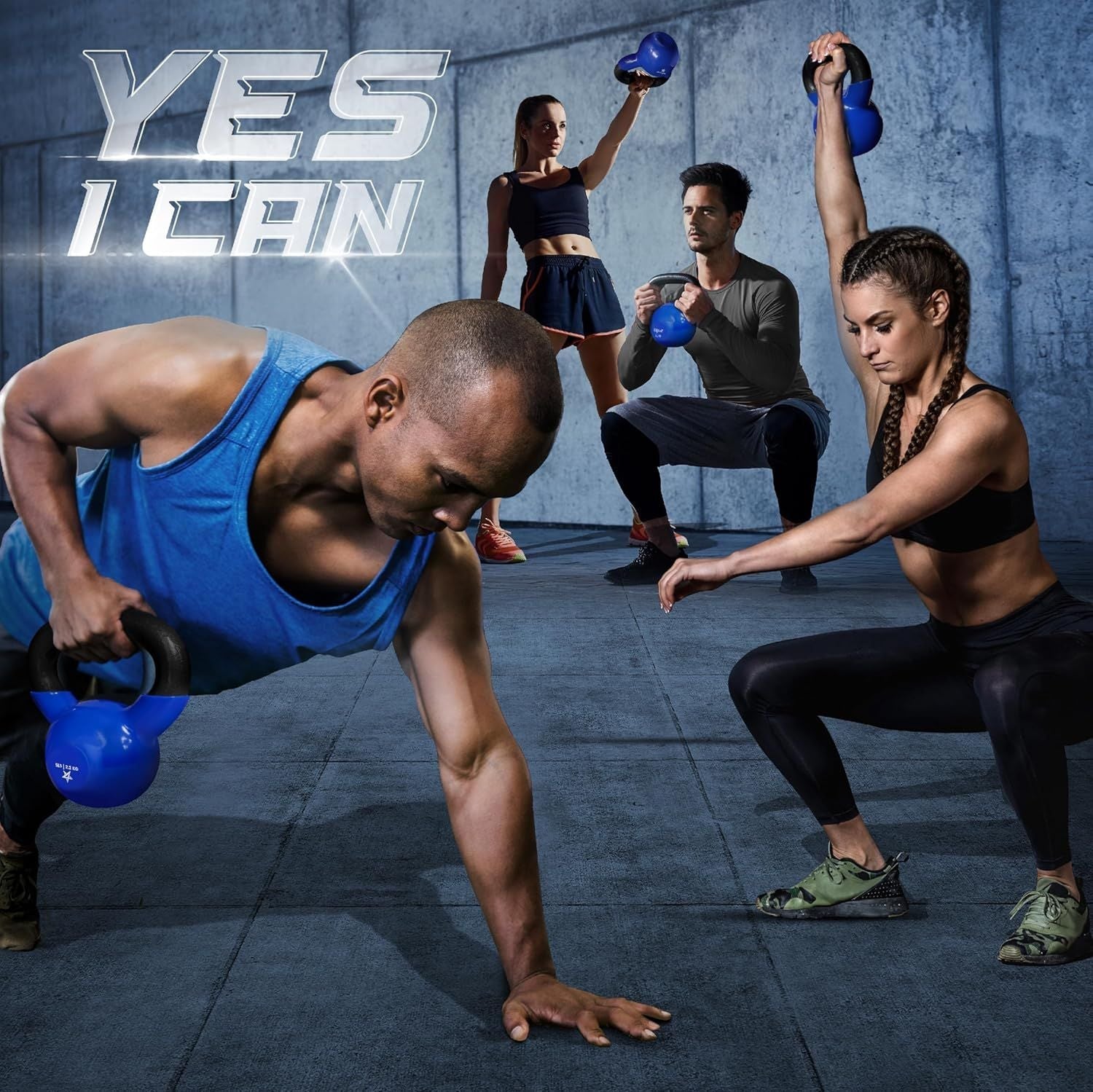 Vinyl Coated Cast Iron Kettlebell Strength Training Home Gym Equipment