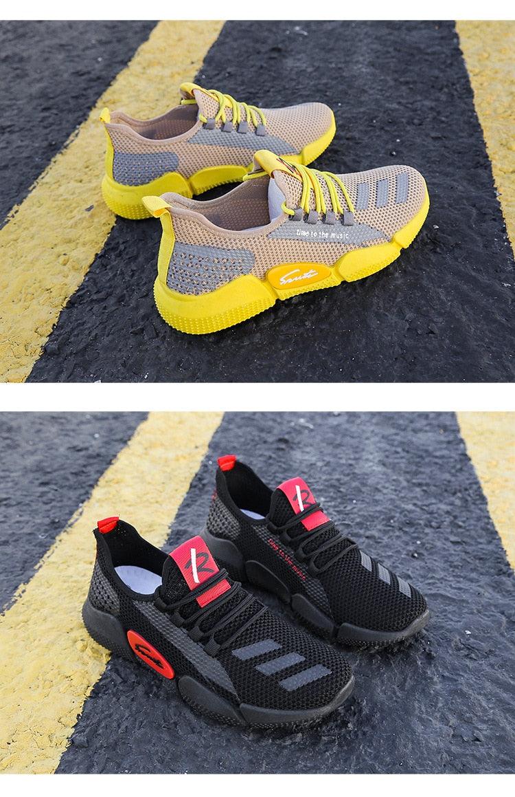 Men Lightweight Summer Running Shoes Breathable Slip On Sneakers