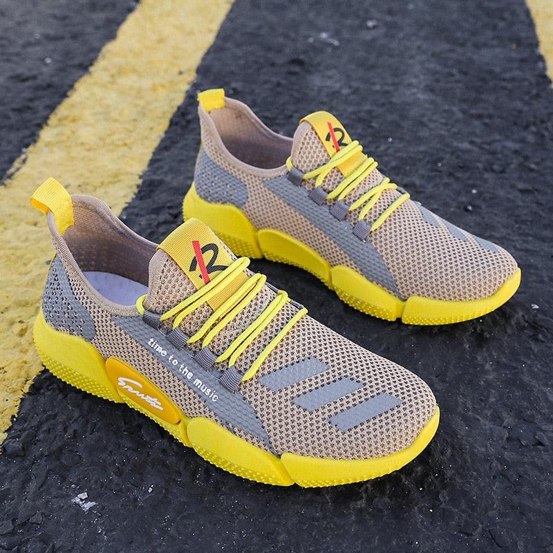 Men Lightweight Summer Running Shoes Breathable Slip On Sneakers