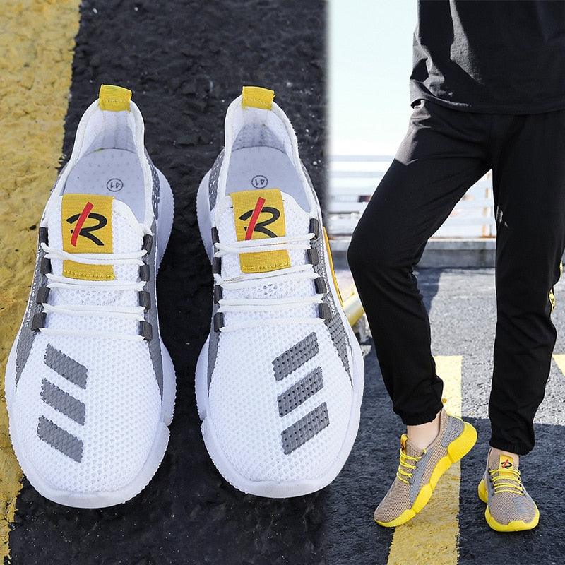 Men Lightweight Summer Running Shoes Breathable Slip On Sneakers