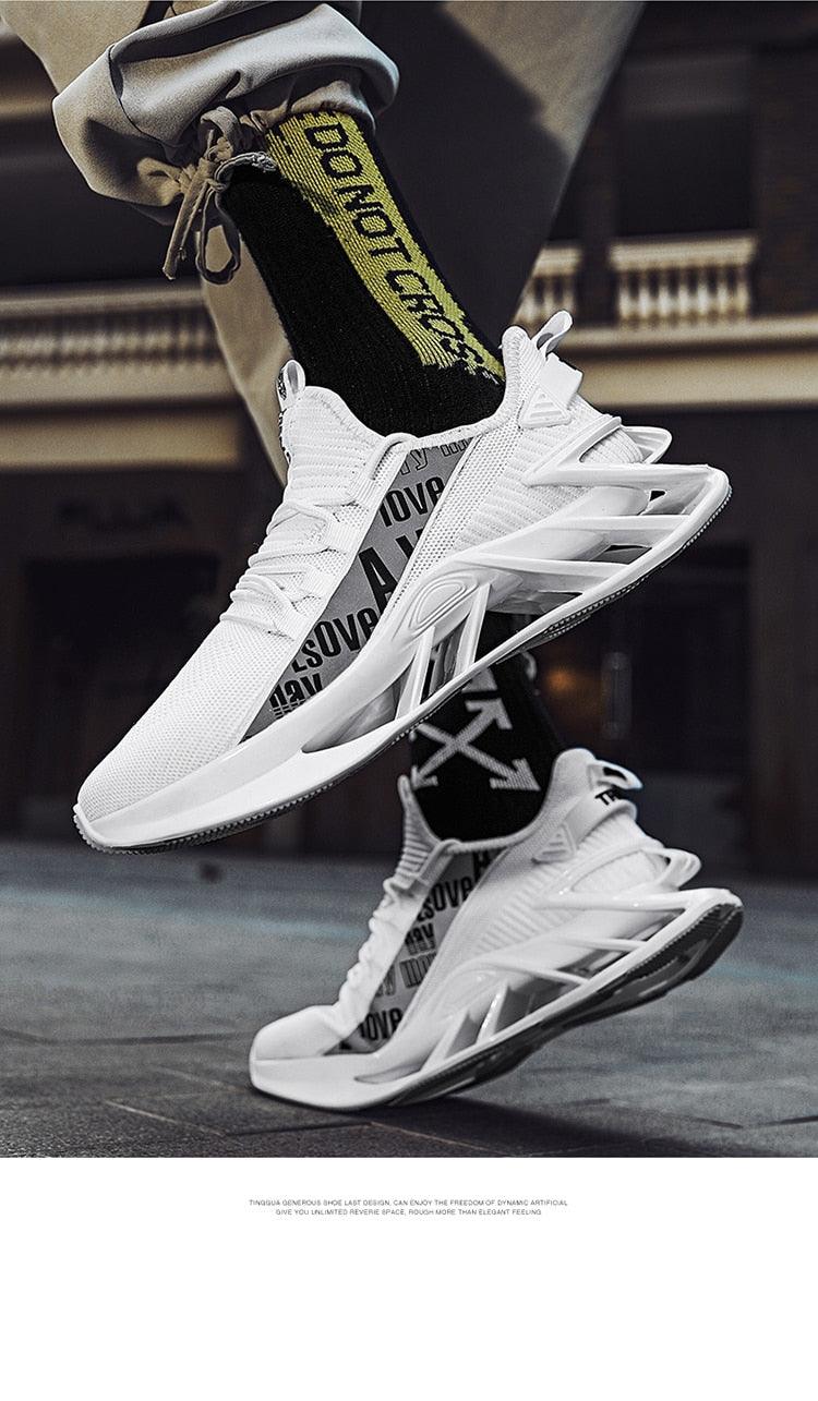 Men Casual Luxury White Running Shoes Non Slip Sneakers