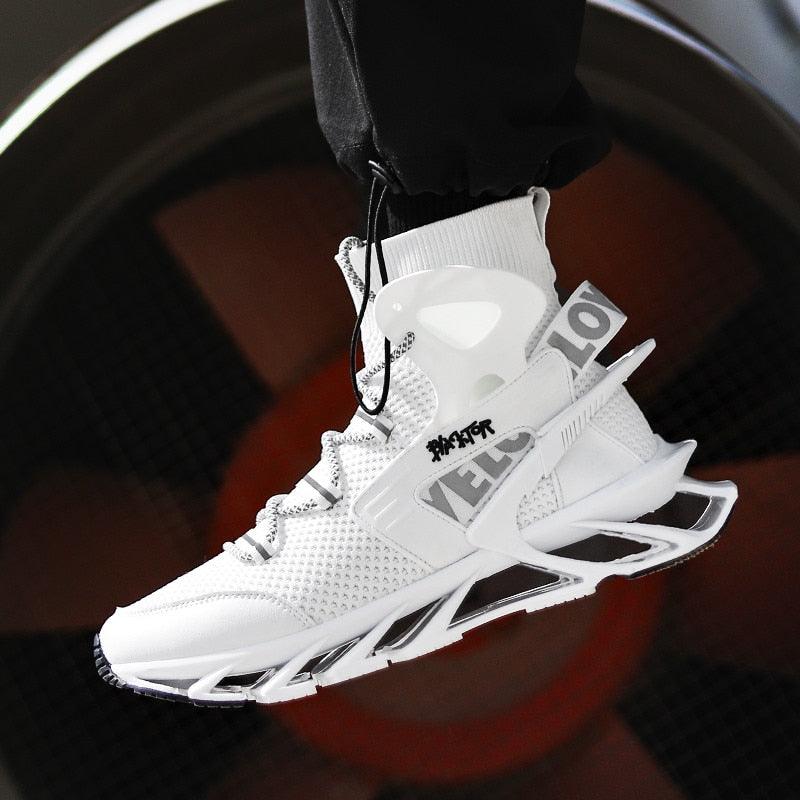 Men Casual Luxury White Running Shoes Non Slip Sneakers