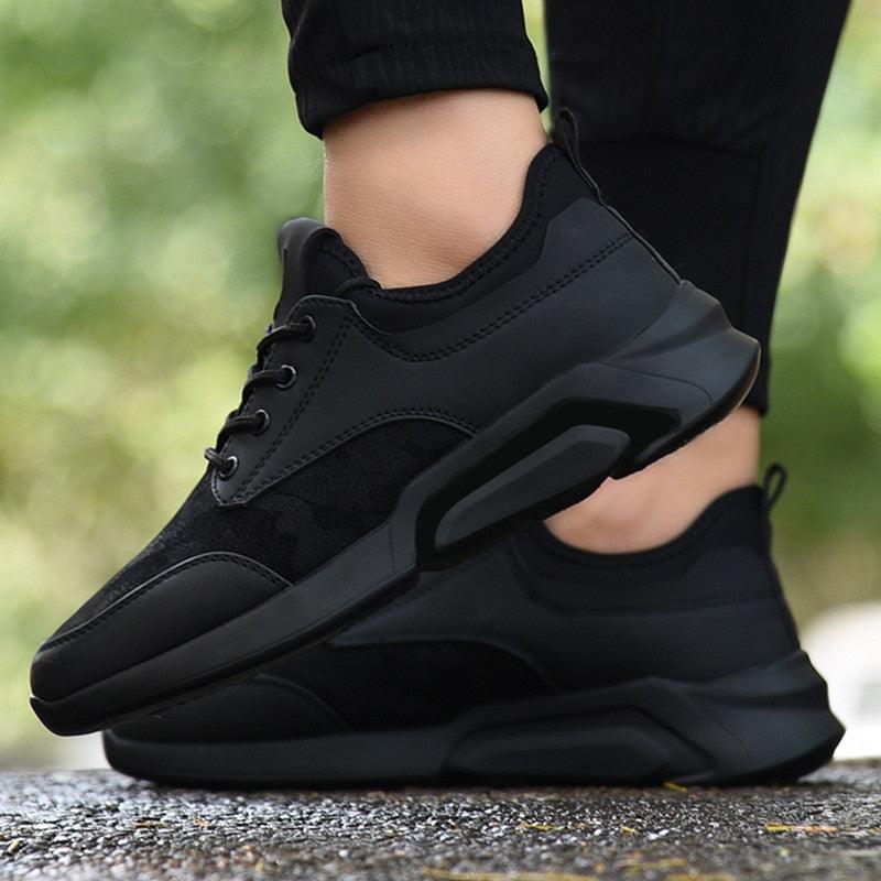 Men Black Lightweight Running Sneakers Casual Gym Walking Shoes
