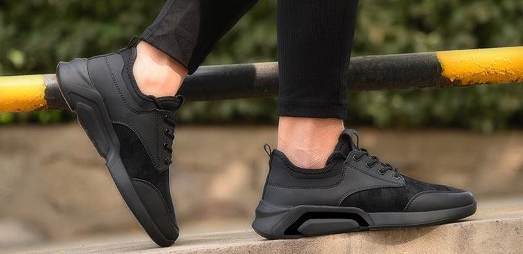 Men Black Lightweight Running Sneakers Casual Gym Walking Shoes