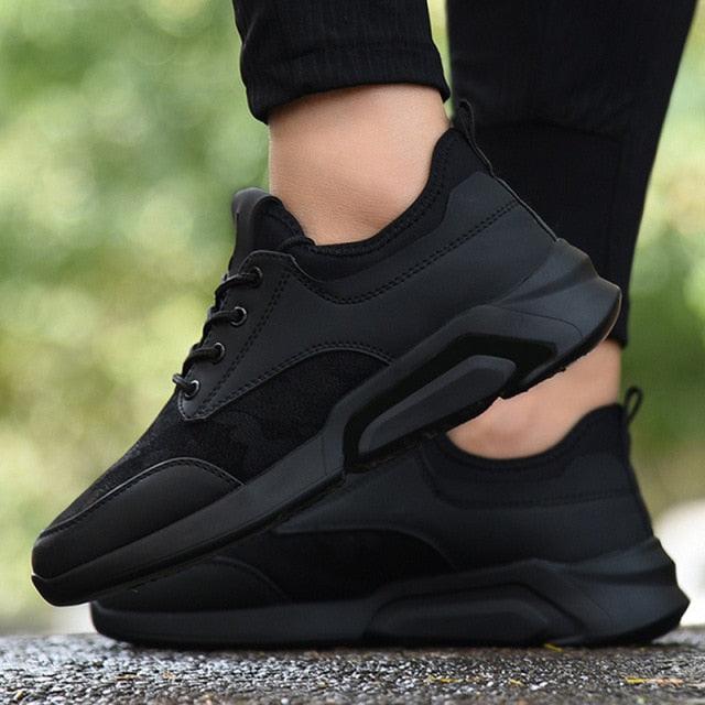 Men Black Lightweight Running Sneakers Casual Gym Walking Shoes