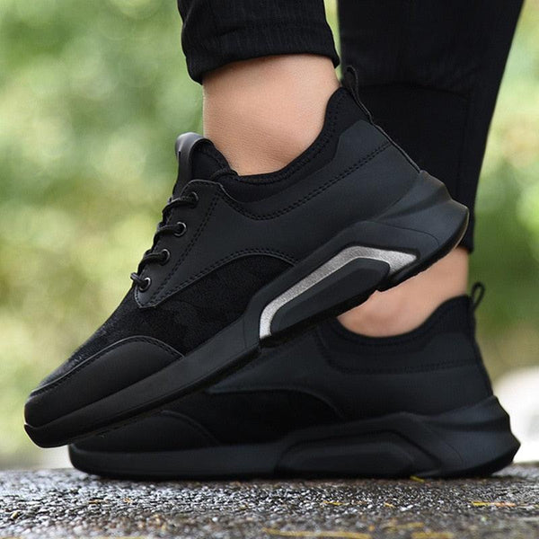 Men Black Lightweight Running Sneakers Casual Gym Walking Shoes